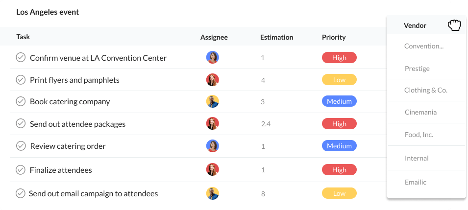 product custom columns